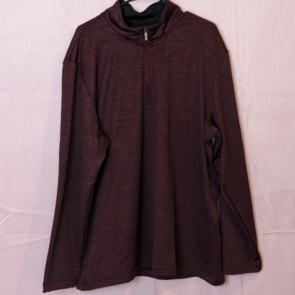 Quieti Hamilton Performance Half Zip Long Sleeve Pullover in Burgundy size XXL